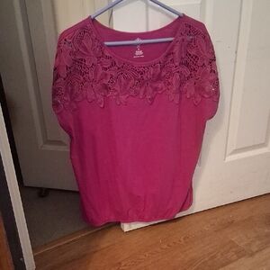 St. John's Bay Magenta Lace Blouse